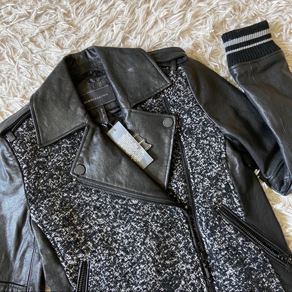 BCBGMAXAZRIA Serina Tweed Moto Jacket XXS - Picture 2 of 4